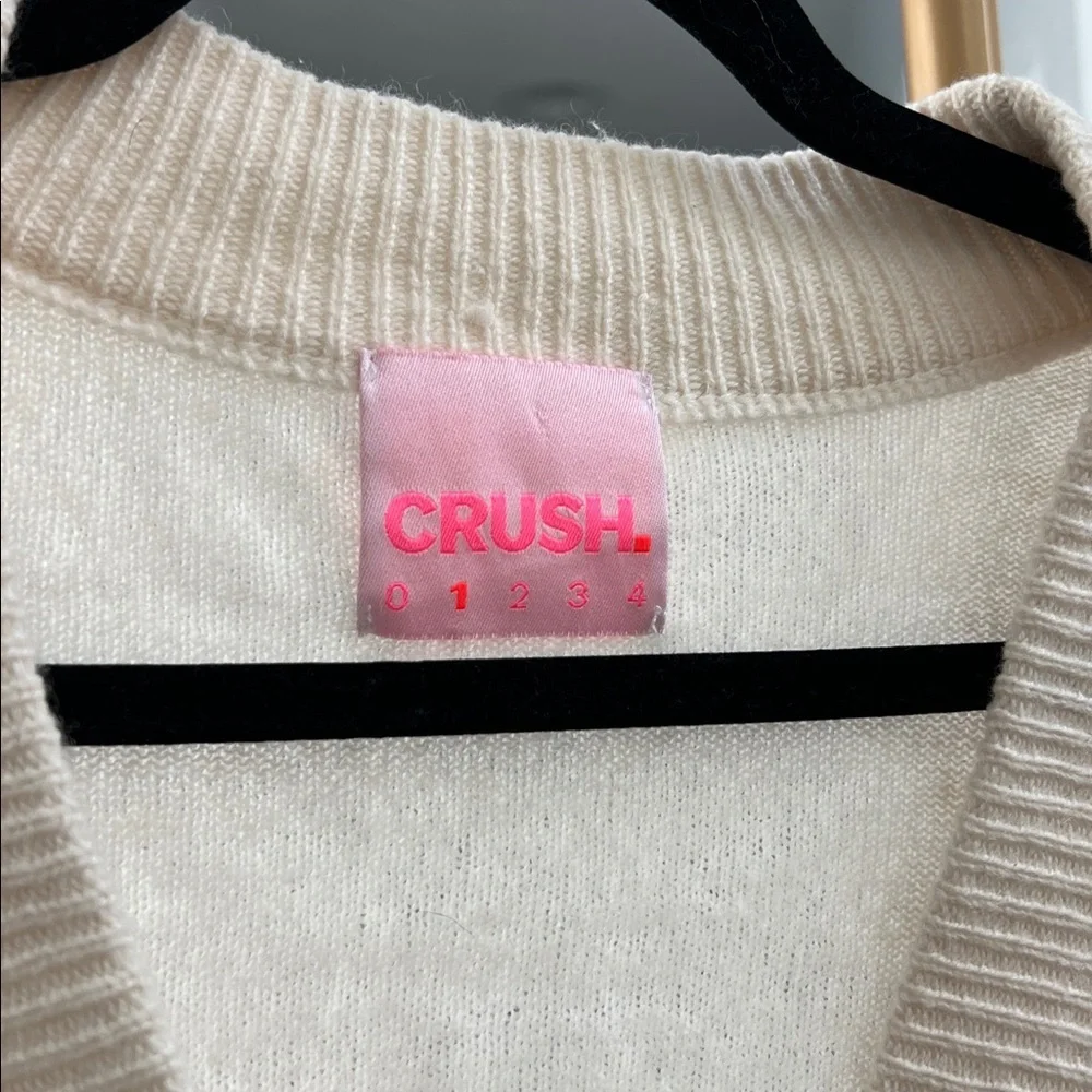 CRUSH Collection Acai Cashmere V Neck Button Down Relaxed Cardigan White Cream S - Picture 10 of 11